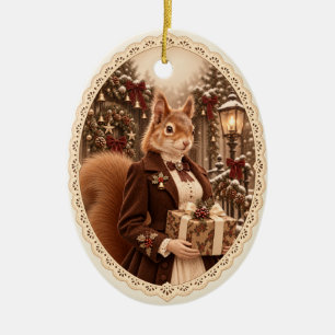 Victorian Squirrel Christmas Gift Ornament
