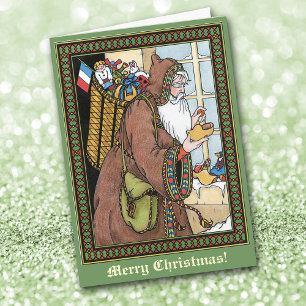Victorian St Nicholas Old Fashioned Christmas Holiday Card
