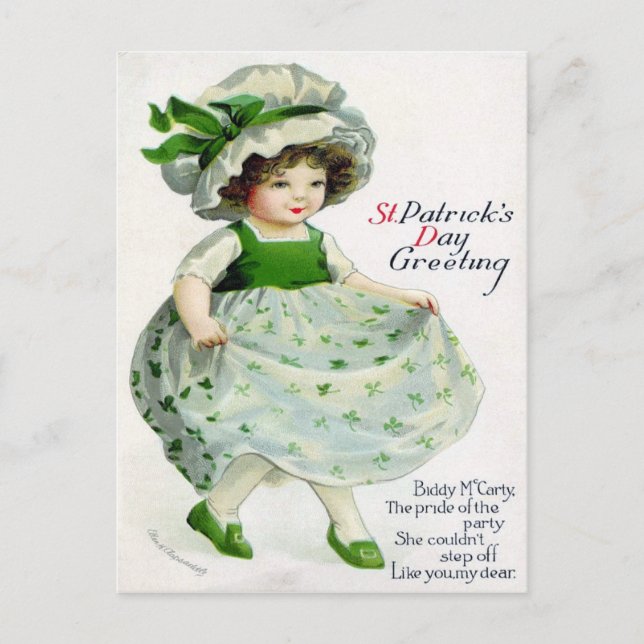Victorian St Patrick's Day Postcard (Front)