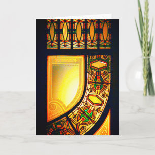 Victorian stained glass elegant gold black card