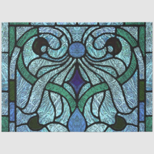 Victorian Stained Glass in Rich Blue Tissue Paper