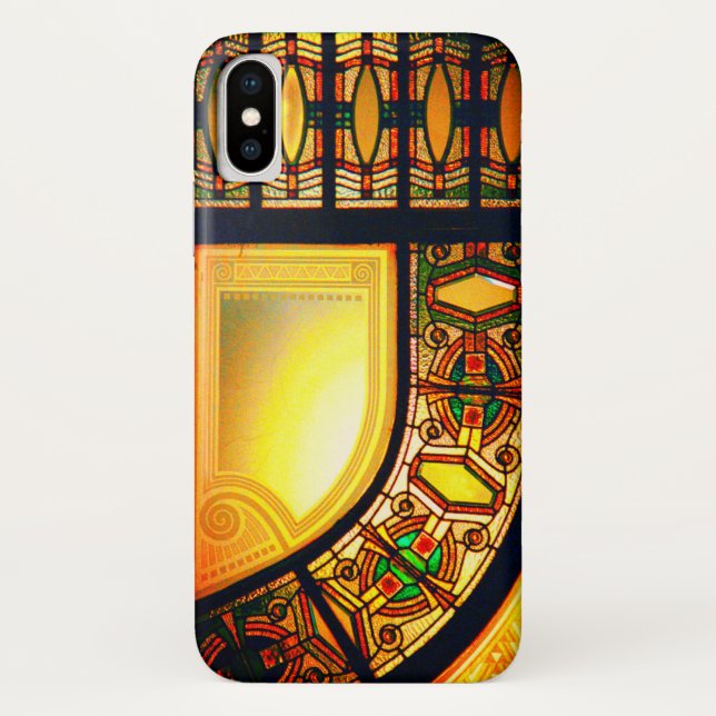 Victorian stained glass yellow black elegant Case-Mate iPhone case (Back)