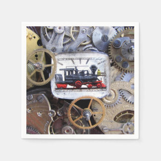Victorian Steam Train Steampunk party dining Napkin
