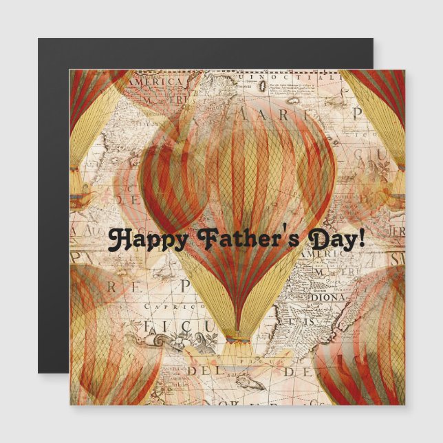 Victorian Steampunk Collage of Hot Air Balloons (Front/Back)