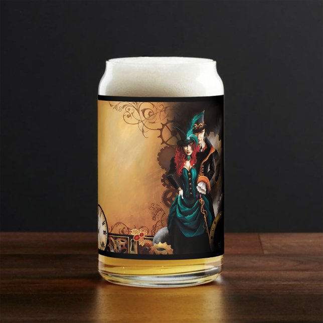 Victorian Steampunk Couple Elegance Romance  Can Glass (Creator Uploaded)
