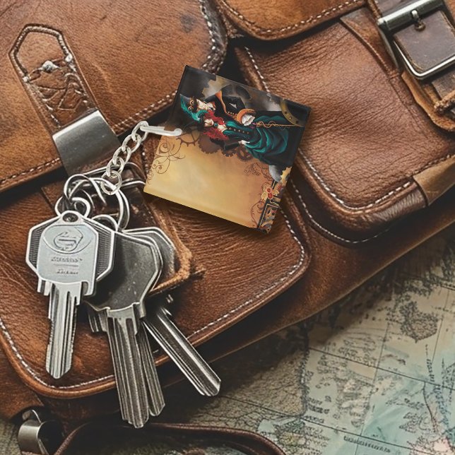 Victorian Steampunk Couple Elegance Romance Key Ring (Creator Uploaded)