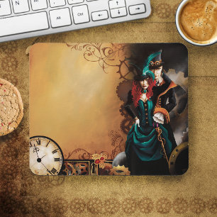 Victorian Steampunk Couple Mouse Mat