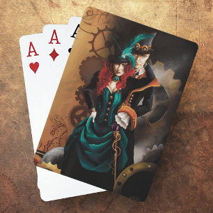 Victorian Steampunk Couple Playing Cards