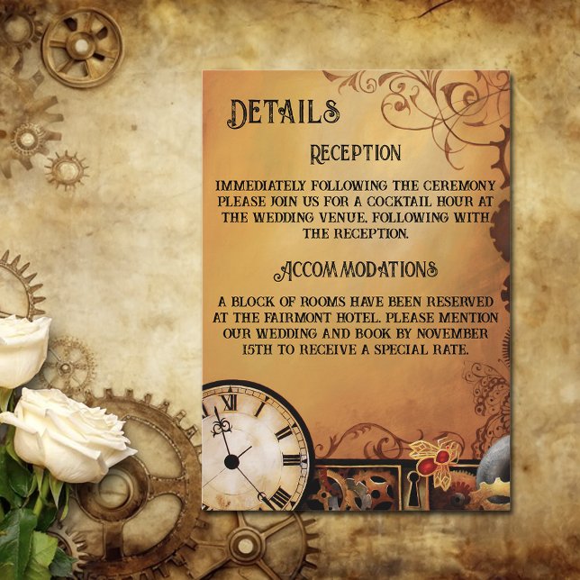 Victorian Steampunk Elegance Wedding Enclosure Card (Creator Uploaded)