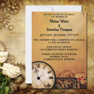 Victorian Steampunk Elegance Wedding Invitation