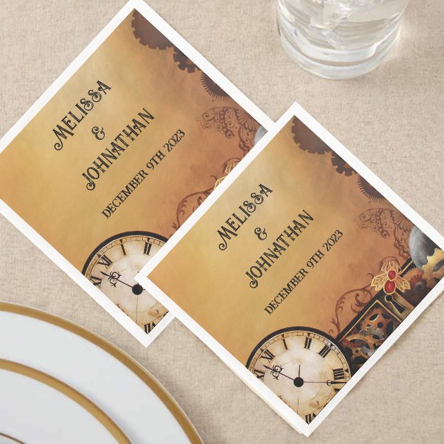 Victorian Steampunk Elegance Wedding Napkin (Creator Uploaded)