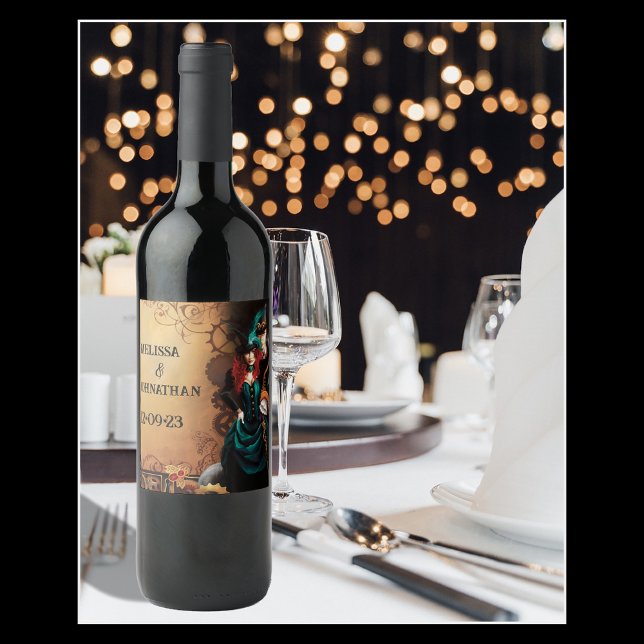 Victorian Steampunk Elegance Wedding Wine Label (Creator Uploaded)