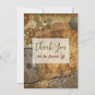 Victorian Steampunk Flat Thank You Cards