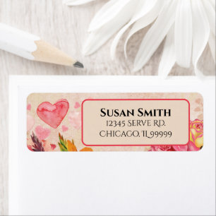 Victorian Steampunk Flowers Hearts Return Address