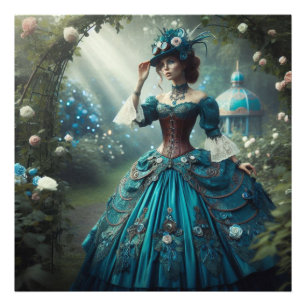 Victorian Steampunk Garden Lady Photo Print