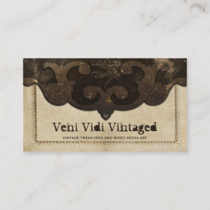 Victorian Steampunk Leather & Gears Business Cards