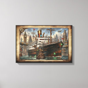Victorian Steampunk Leviathan Steamship Canvas Print