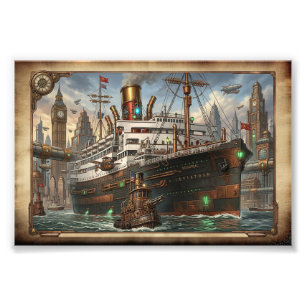 Victorian Steampunk Leviathan Steamship Photo Print