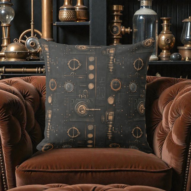 Victorian Steampunk Metal Knobs and Gears Cushion (Creator Uploaded)