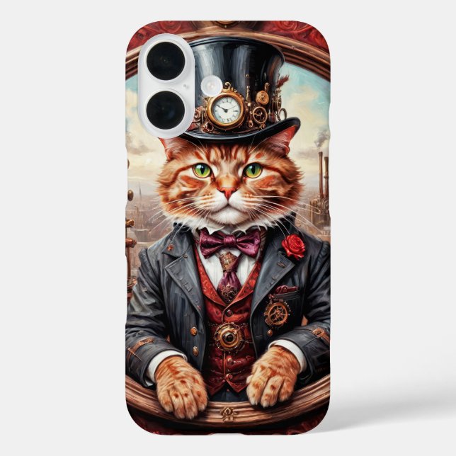 Victorian steampunk noble cat with top hat cover (Back)