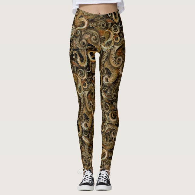 Victorian Steampunk Octopus Tentacles Leggings (Front)