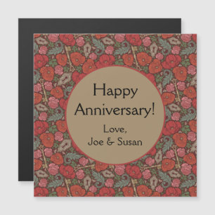 Victorian Steampunk Old Lock Key Red Poppies