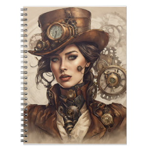 Victorian Steampunk Portrait of a Woman Notebook