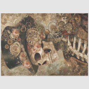 Victorian Steampunk Skull Tissue Paper