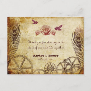 Victorian Steampunk Thank You Postcard