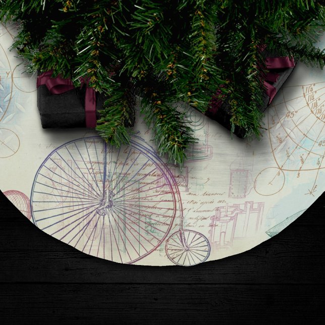 Victorian Steampunk | Watercolor Grunge Pastel Brushed Polyester Tree Skirt (Creator Uploaded)