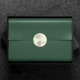 Victorian Steampunk   Watercolor Grunge Pastel Classic Round Sticker