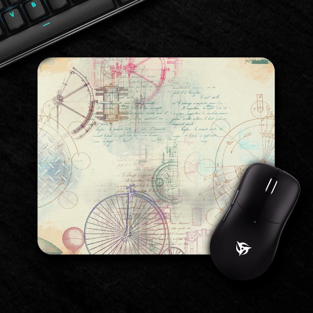 Victorian Steampunk | Watercolor Grunge Pastel Mouse Mat (Creator Uploaded)