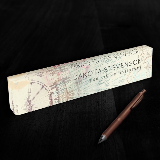 Victorian Steampunk | Watercolor Grunge Pastel Nameplate (Creator Uploaded)