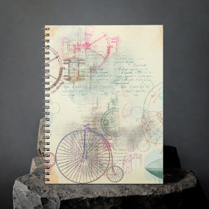 Victorian Steampunk Watercolor Grunge Pastel Notebook