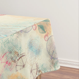 Victorian Steampunk   Watercolor Grunge Pastel Tablecloth