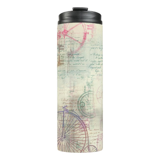 Victorian Steampunk | Watercolor Grunge Pastel Thermal Tumbler (Front)