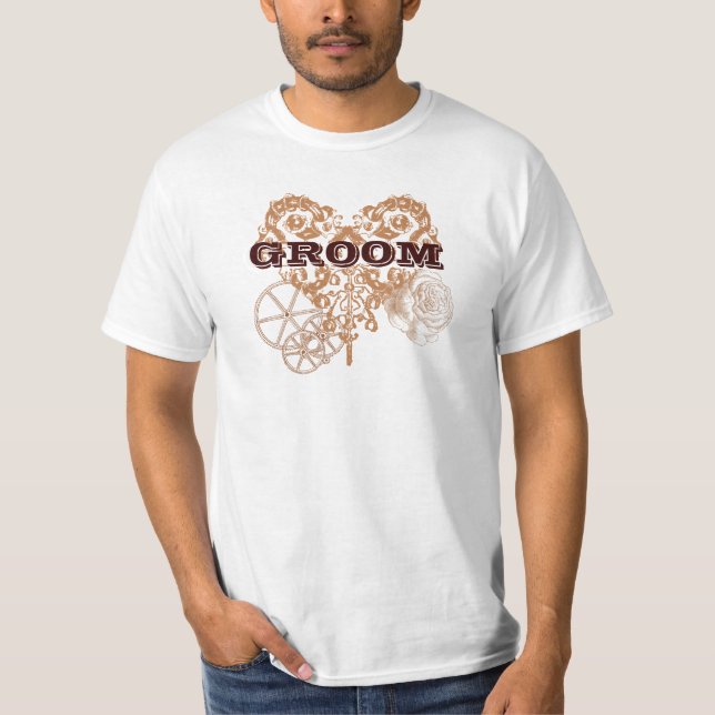 Victorian Steampunk Wedding Groom T-shirt (Front)