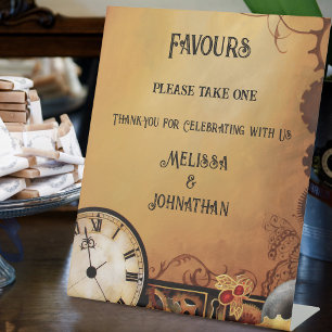 Victorian Steampunk Wedding Pedestal Sign