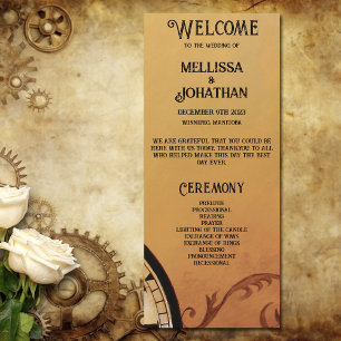 Victorian Steampunk Wedding Program Menu
