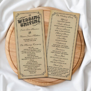 Victorian Steampunk Wedding Program Rack Card