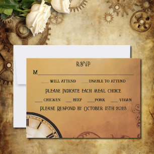 Victorian Steampunk Wedding RSVP Card