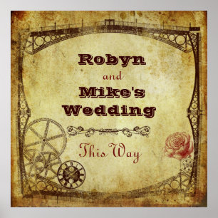 Victorian Steampunk Wedding: This Way Sign