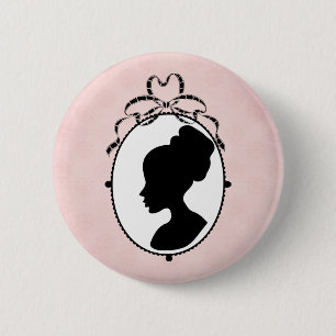 Victorian Style 60s Cameo 6 Cm Round Badge