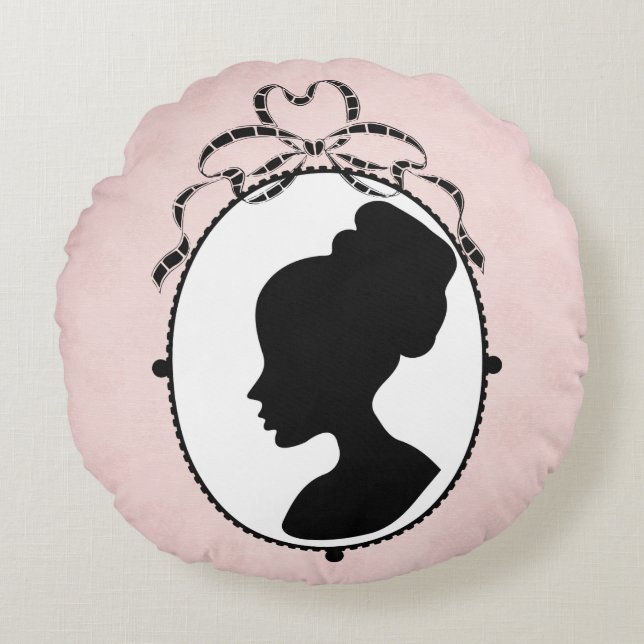 Victorian Style 60s Cameo Round Cushion (Front)