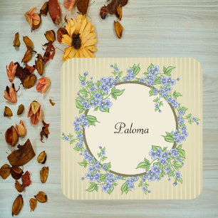 Victorian Style Blue Flower Wreath Coaster