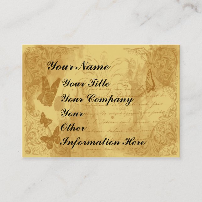 Victorian style business profile card template (Front)