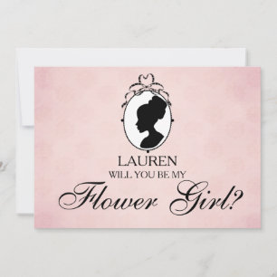 Victorian Style Cameo Will You Be My Flower Girl Invitation
