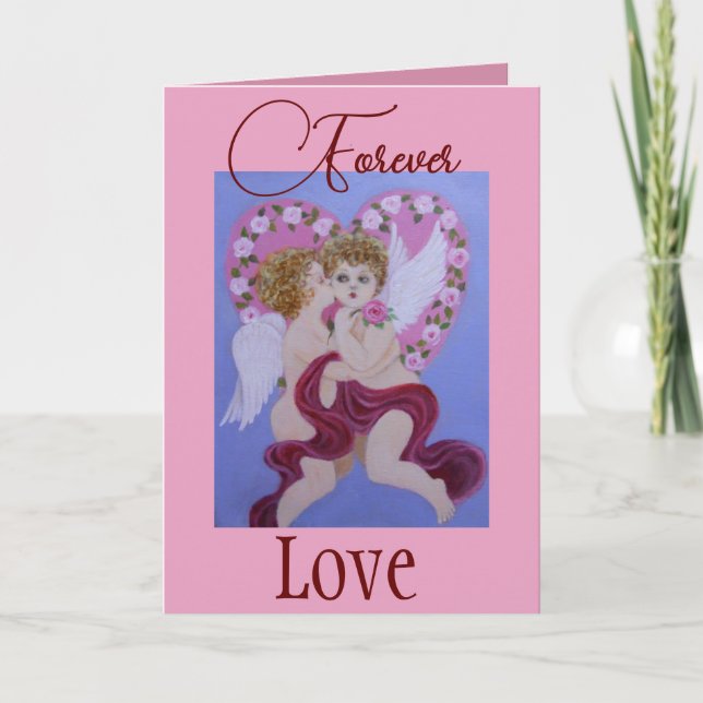 Victorian style Cherubs, Valentine Card (Front)