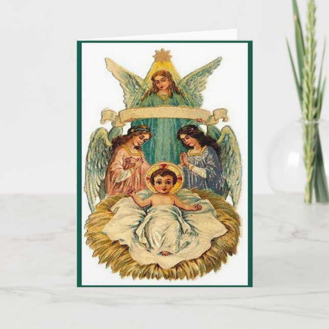 Victorian Style Christmas Greeting Holiday Card (Front)