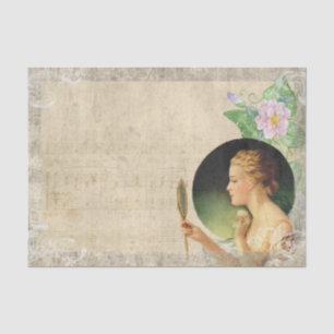 Victorian Style Lady Looking at Herself  Tissue Paper